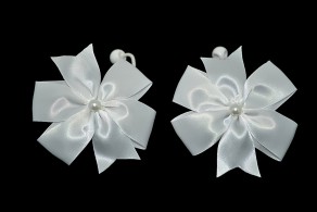 SCHOOL HAIR CLIPS, WHITE HAIR HOLDER, WHITE ELASTIC