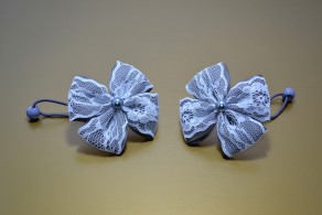 GREY HAIR BOWS, GREY HAIR CLIPS, LACE HAIR BOW, GREY HAIR TIE